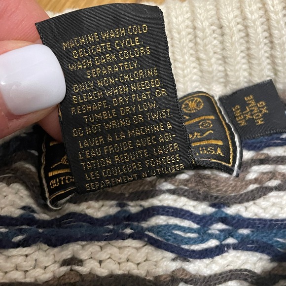 VTG Eddie Bauer Men's XL Cotton Fair Isle‎ Heavy Knit Crewneck Sweater USA Made - Picture 3 of 7